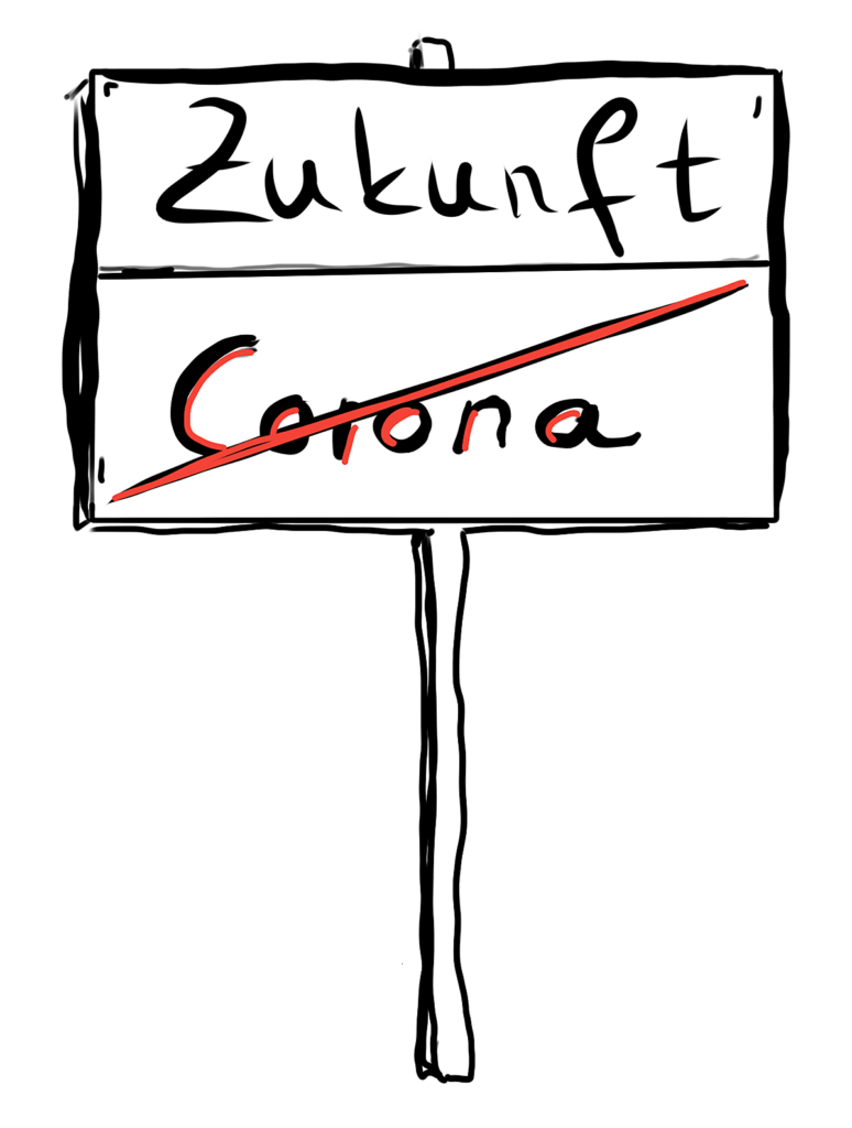 Schild Corona-Zukunft